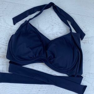 Athleta Navy Blue Halter Swim Top